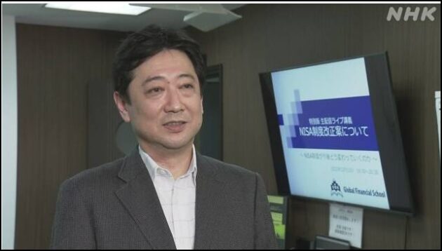 NHKのインタビューに応じる市川雄一郎氏
